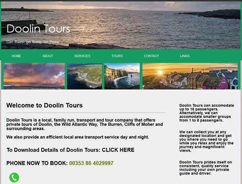 mini-buses, coaches tourist website Ireland